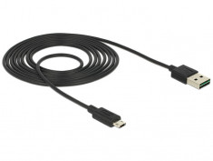 Cablu de date Delock USB-A - MicroUSB-B 2m Black foto