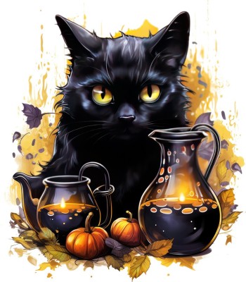 Sticker decorativ, Halloween, Negru, 68 cm, 1337STK-13 foto