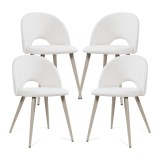 Set 4 scaune dining Karijoki bej tapitate, din stofa si metal