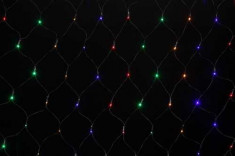 Perdea luminoasa tip plasa 240 LED-uri multicolore cu jocuri de lumini cablu negru WELL foto