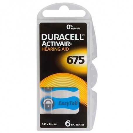 Baterii auditive Duracell ActivAir 675MF Hg 0% 650mAh 1.45V-Conținutul pachetului 1x Blister