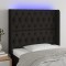 vidaXL Tăblie de pat cu LED, negru, 103x16x118/128 cm, textil 3124376