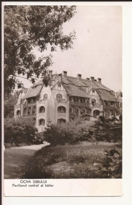 Carte Postala veche Romania - Ocna Sibiului - Pavilionul central ,circulata 1962 foto