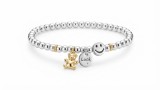 Cumpara ieftin Bratara Elastica din Argint 925 cu Bobite, Ursulet Aurit, Smiley Face E i Banut , zLuck,