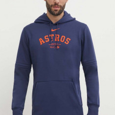 Nike bluza Houston Astros barbati, culoarea albastru marin, cu glugă, cu imprimeu