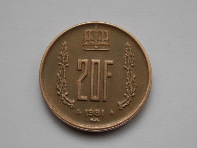 20 FRANCS 1981 LUXEMBURG foto