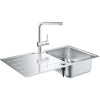 Pachet chiuveta bucatarie Grohe Minta 31573SD1, 860 x 500 mm, montare pe blat, baterie inalta, dux extractabil, crom