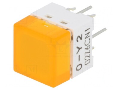 Comutator Tastatură 2 Poz SPST-NO LED Galben 24VDC 0.05A foto