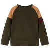Bluzon pentru copii, kaki &icirc;nchis și camel, 116 13391, vidaXL