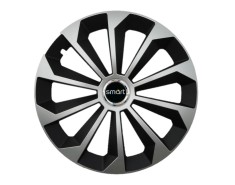 Set 4 capace roti Fame Gri-Negru cu inel R14, pentru gama auto Smart