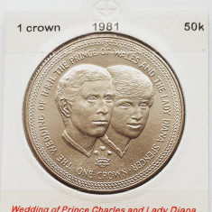 1899 Insula Man 1 crown 1981 Royal Wedding - Charles and Lady Diana km 82