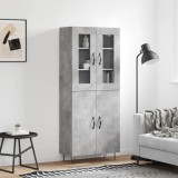 vidaXL Dulap &icirc;nalt, gri beton, 69,5x34x180, lemn compozit