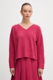United Colors of Benetton pulover din amestec de l&acirc;nă culoarea roz, 126WD402Z