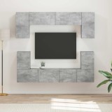 Cumpara ieftin Set comoda TV 5 buc. Gri din beton Lemn prelucrat