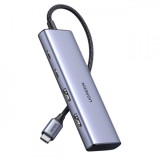 Hub USB-C UGREEN CM473, 2 x USB-A 3.0 - 2 x USB-C, 0.20cm, Gri