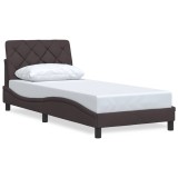 Cumpara ieftin Cadru de pat fara saltea, maro inchis, 80x200 cm, textil