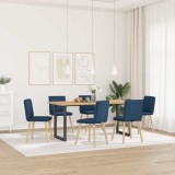 VidaXL Scaune de sufragerie, 6 buc., albastru, material textil