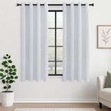 Cumpara ieftin Set 2 Draperii Blackout, 160 x 140 cm, Prindere pe sina cu Inele, Alb - CN