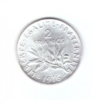 Moneda Franta 2 francs/franci 1916, stare foarte buna, curata foto