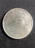 Moneda argint 5 mărci 1969G