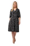 Rochie Dama Evelyn Neagra Cu Buline Albe, Oem