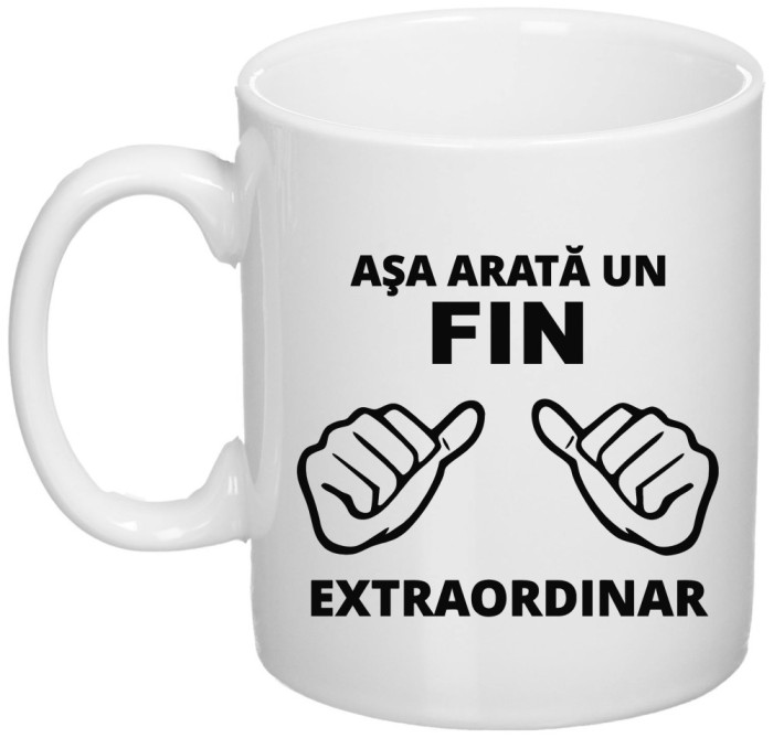 Cana alba personalizata &quot;Asa arata un fin extraordinar&quot;, INOVATIX&reg;. 330ml