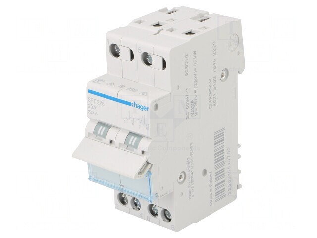 &Icirc;ntrerupător cu Manetă 2 Poli 230V 25A IP20