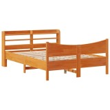Cumpara ieftin Cadru de pat cu tablie, maro ceruit, 150x200 cm, lemn masiv pin