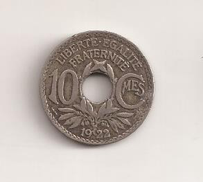 Moneda Franta - 10 Centimes 1922 v1 foto