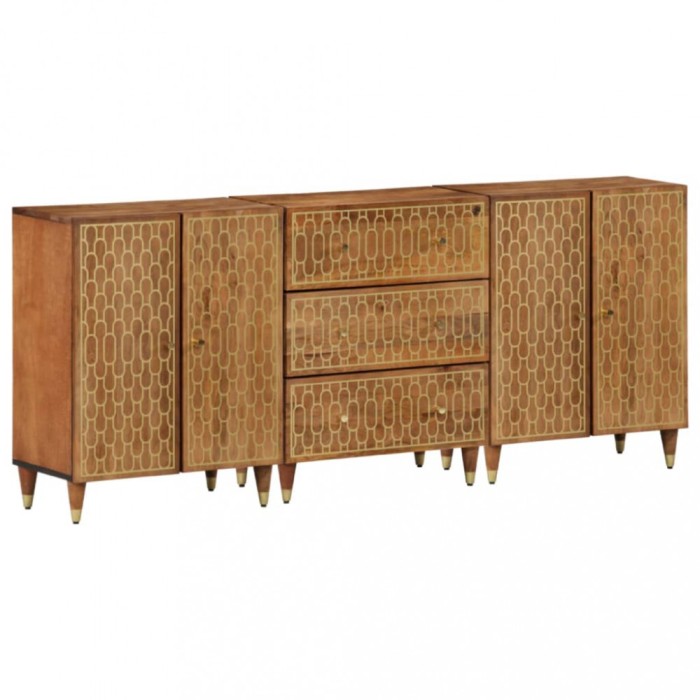 vidaXL Dulapuri laterale, 3 buc., 60x33x75 cm, lemn masiv de mango 3206310
