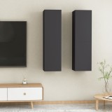 Comode TV, 2 buc., gri, 30,5x30x110 cm, lemn prelucrat