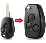 Carcasa cheie auto Techstar transformatoare tip briceag (flip) NE72, 3 butoane, compatibila Dacia Logan/Sandero/Duster si Renault Clio/Megane