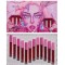 Set 12 lip gloss kevin&amp;coco, nuante de rosu si rose, cutie dreptunghiulara, 26.5x16.5x2.2 cm, 200 g, multicolor