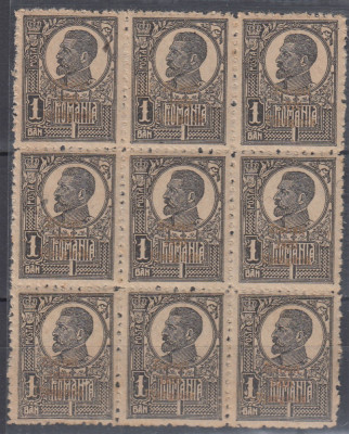 ROMANIA 1920 EMISIUNEA ZIARISTI SUPRATIPAR BILINGV 1 BAN BLOC DE 9 TIMBRE MNH foto