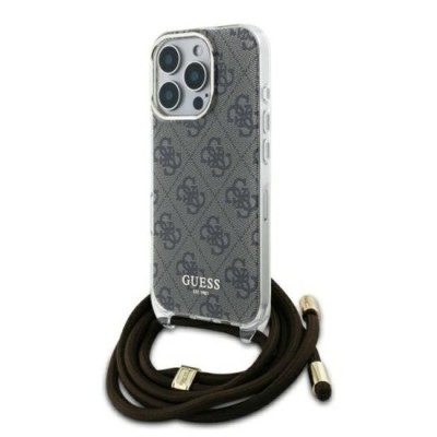 Husa pentru iPhone 16 Pro - Guess Crossbody Cord 4G Print (GUHCP16LHC4SEW) - Brown foto