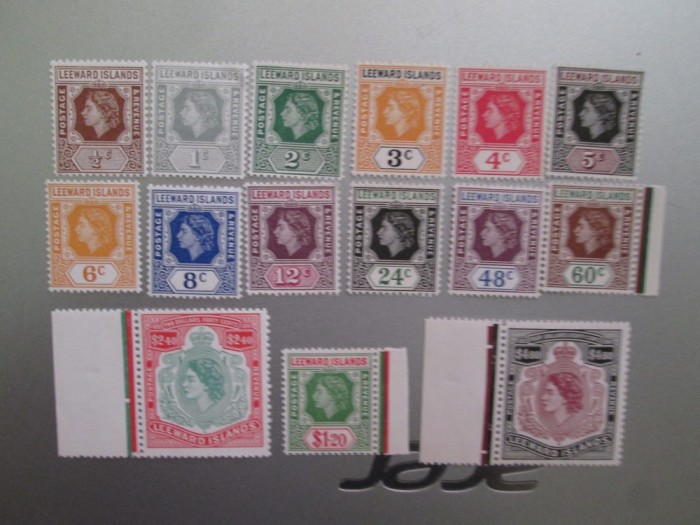 LEEWARD ISLANDS QE SERIE IN PERFECTA STARE MNH=331