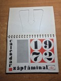 Calendar saptamanal de birou - din anul 1972 - nefolosit
