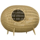 PawHut Coș pentru pisică, pat &icirc;nălțat cu Pernă Moale, cu găuri de la ușă, Design Elegant și Confortabil, 55L x 36l x 42&Icirc; cm | Aosom Romania