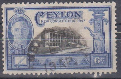 CEYLON, 1947, stampilat (G1) foto