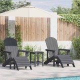 Scaune Adirondack cu suport pentru picioare 2 buc gri deschis HDPE