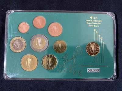 Euro set - Irlanda 2002 + 1 penny 1998 , 9 monede foto