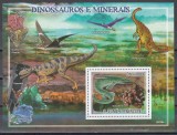 Sao Tome si Principe 2009 - Dinozauri și minerale, Colita, MNH