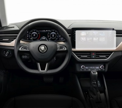 Folie Protectie Navigatie Skoda Scala 2023+, Duragon, protectie Display Navigatie, silicon Transparent, Anti-zgarieturi, kit instalare foto