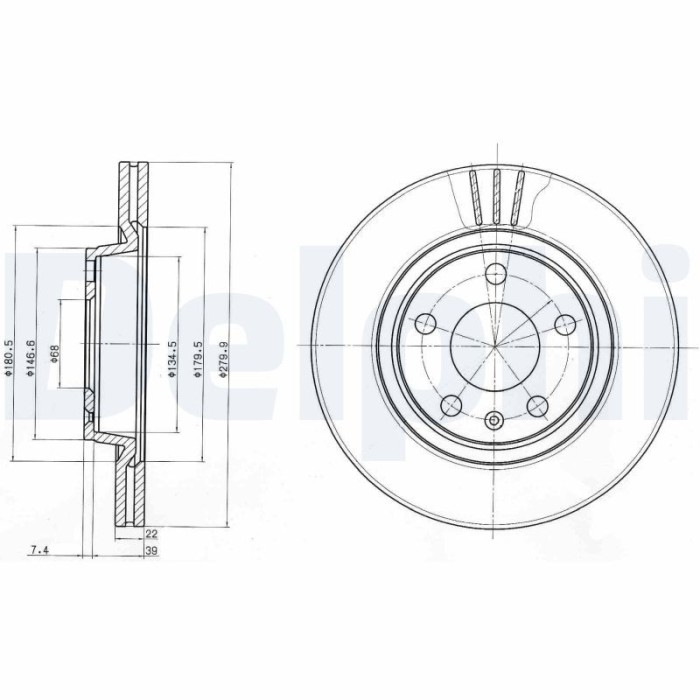 DELPHI BG3198 Disc frana