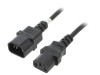 Cablu Alimentare IEC C13 la IEC C14 0.5m Negru, Goobay