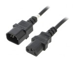 Cablu Alimentare IEC C13 la IEC C14 0.5m Negru, Goobay