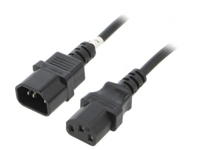 Cablu Alimentare IEC C13 la IEC C14 0.5m Negru foto