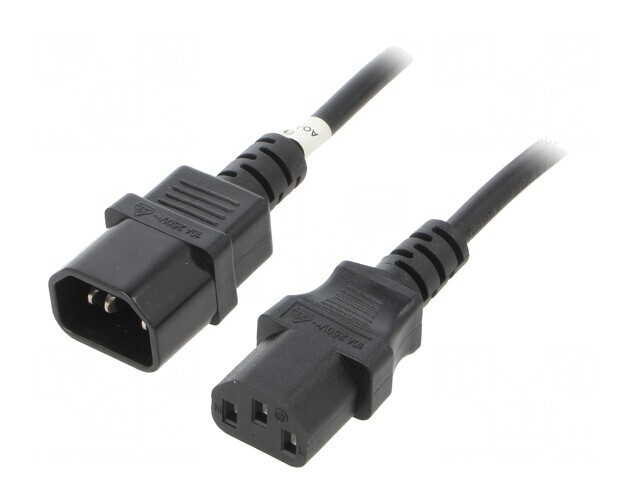 Cablu Alimentare IEC C13 la IEC C14 0.5m Negru