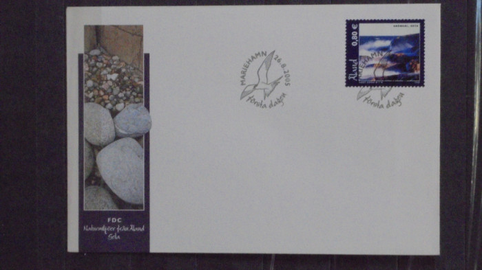 SERIE 2 BUC. FDC ALAND - NATURA, PEISAJE - 2005 - 5 EURO -