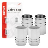 Set capace ventil 4 buc aluminiu, Argintiu AutoDrive ProParts